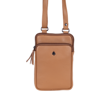 Load image into Gallery viewer, Greenwood Leather Gail Compact Crossbody Bag ~ Caramel
