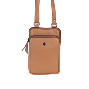 Greenwood Leather Gail Compact Crossbody Bag ~ Caramel