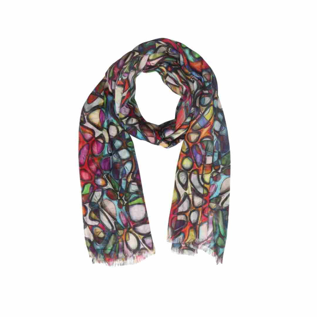 Rainbow Pebbles Cotton/Modal Designer Scarf