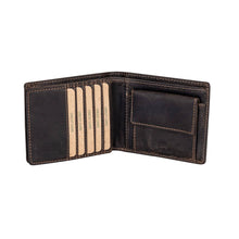 Load image into Gallery viewer, Greenwood Leather Mason Men&#39;s Wallet w/Coin Pocket ~ Brown
