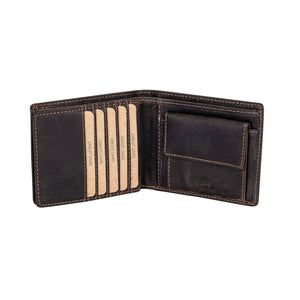 Greenwood Leather Mason Men's Wallet w/Coin Pocket ~ Brown