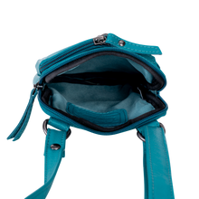 Load image into Gallery viewer, Greenwood Leather Gail Compact Crossbody Bag ~ Turquoise
