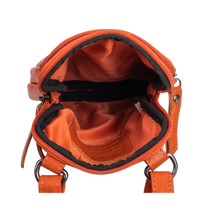 Load image into Gallery viewer, Greenwood Leather Gail Compact Crossbody Bag ~ Orange
