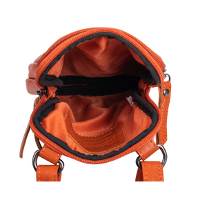 Greenwood Leather Gail Compact Crossbody Bag ~ Orange