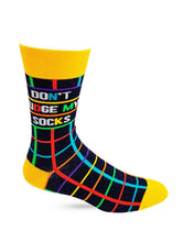 Load image into Gallery viewer, Don't Judge My Socks ~ Mens Crew Socks by Fazdaz

