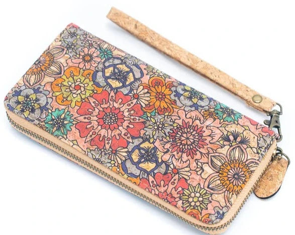 Cork Zip Around Purse ~ Multicolour Patterns (various options)