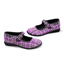 Load image into Gallery viewer, HCD Mary Janes ~ Purple Tartan
