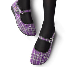 Load image into Gallery viewer, HCD Mary Janes ~ Purple Tartan
