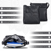 Load image into Gallery viewer, Greenwood Leather Greymouth Shoulder Bag ~ Black
