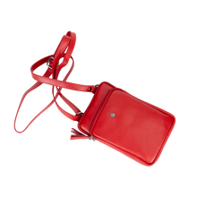 Load image into Gallery viewer, Greenwood Leather Gail Compact Crossbody Bag ~ Red
