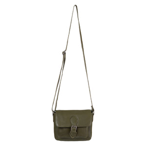 Greenwood Leather Julie Crossbody Satchel Bag ~ Olive Green