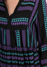 Load image into Gallery viewer, Colette Cotton Stripe Dress ~ Black/Teal
