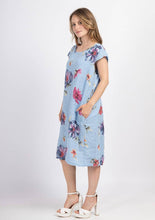 Load image into Gallery viewer, Colette Italian Made Linen Slim Fit Dress ~ Flora White
