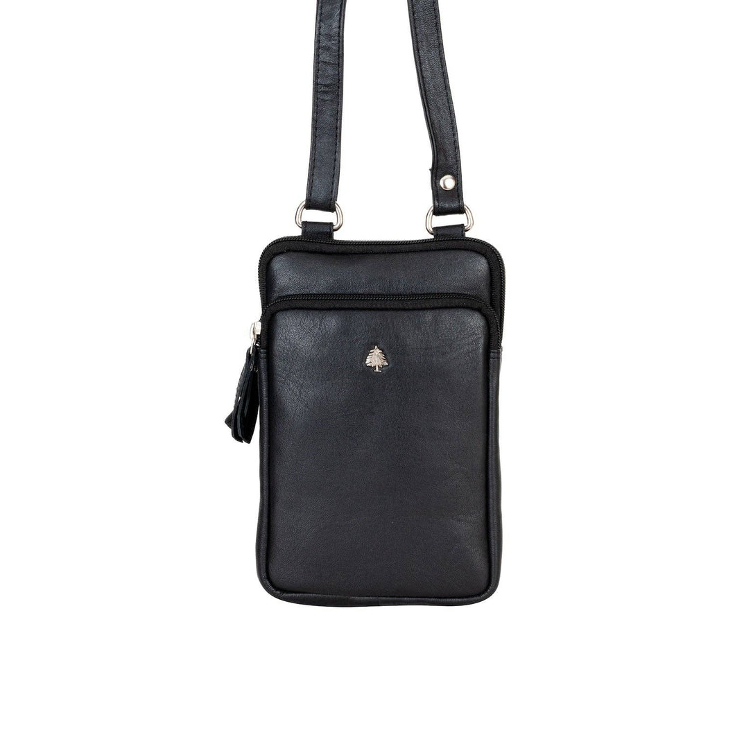 Greenwood Leather Gail Compact Crossbody Bag ~ Black