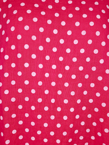 HELGA MAY Polka Dot Plain Hem Lipstick Linen Dress Sz 14-20