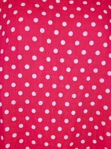 HELGA MAY Polka Dot Plain Hem Hot Pink Linen Dress Sz 14-20