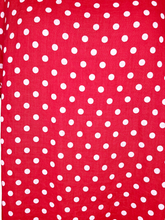 Load image into Gallery viewer, HELGA MAY Polka Dot Plain Hem Red Linen Dress Sz 14-20
