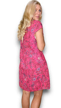 Load image into Gallery viewer, HELGA MAY Italian Linen Slim Fit &#39;Graphic Bloom&#39; Dress ~ Lipstick
