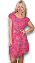 Load image into Gallery viewer, HELGA MAY Italian Linen Slim Fit &#39;Graphic Bloom&#39; Dress ~ Lipstick
