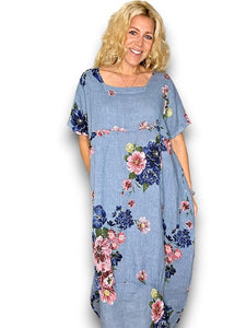 HELGA MAY Petal Bloom Maxi Dress ~ Petrol