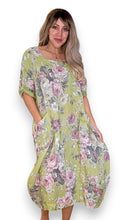 Load image into Gallery viewer, HELGA MAY Soft Floral Maxi Dress ~ Antique Lime
