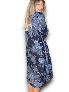 HELGA MAY Dusky Rose Maxi Dress ~ Navy