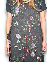 Load image into Gallery viewer, HELGA MAY Italian Linen Classic Shift &#39;Lingonberry&#39; Dress ~ Charcoal (Small-XL)
