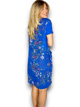 Load image into Gallery viewer, HELGA MAY Italian Linen Classic Shift &#39;Lingonberry&#39; Dress ~ Cobalt (Small-XL)
