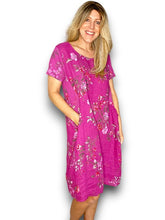 Load image into Gallery viewer, HELGA MAY Italian Linen Classic Shift &#39;Lingonberry&#39; Dress ~ Plum (Small-XL)
