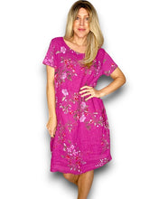 Load image into Gallery viewer, HELGA MAY Italian Linen Classic Shift &#39;Lingonberry&#39; Dress ~ Plum (Small-XL)
