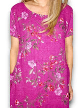 Load image into Gallery viewer, HELGA MAY Italian Linen Classic Shift &#39;Lingonberry&#39; Dress ~ Plum (Small-XL)
