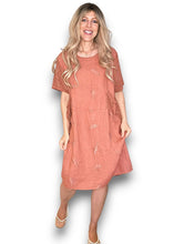 Load image into Gallery viewer, Helga May Linen C'est La Vie Easy Dress ~ Brick
