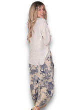 Load image into Gallery viewer, HELGA MAY French Toille Barrel Linen Pants ~ Beige
