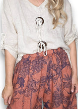 Load image into Gallery viewer, HELGA MAY French Toille Barrel Linen Pants ~ Brick
