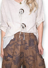 Load image into Gallery viewer, HELGA MAY French Toille Barrel Linen Pants ~ Coffee
