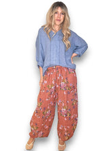 Load image into Gallery viewer, HELGA MAY Wild Daisy Barrel Linen Pants ~ Brick
