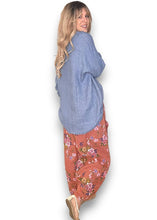Load image into Gallery viewer, HELGA MAY Wild Daisy Barrel Linen Pants ~ Brick
