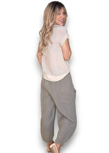 Load image into Gallery viewer, HELGA MAY Plain Barrel Leg Linen Pants ~ Mocha
