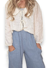 Load image into Gallery viewer, HELGA MAY Plain Barrel Leg Linen Pants ~ Faded Petrol

