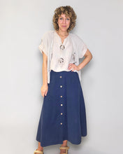 Load image into Gallery viewer, HELGA MAY Corduroy Button Detail Long Skirt ~ Navy
