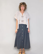 Load image into Gallery viewer, HELGA MAY Corduroy Button Detail Long Skirt ~ Grey
