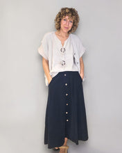 Load image into Gallery viewer, HELGA MAY Corduroy Button Detail Long Skirt ~ Black
