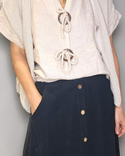 Load image into Gallery viewer, HELGA MAY Corduroy Button Detail Long Skirt ~ Black
