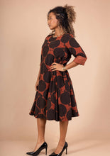 Load image into Gallery viewer, Colette Italian Made Cotton Corduroy  Dress ~ Brown
