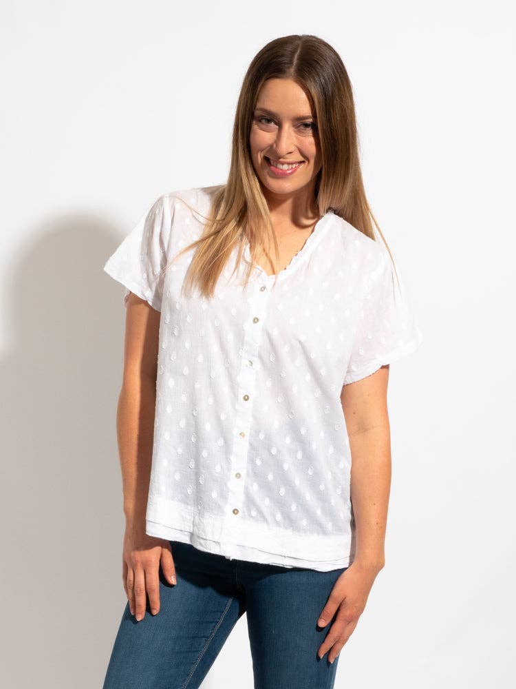 Mozaic Capricorn Top Plain ~ White ~ Sz XS-XXL