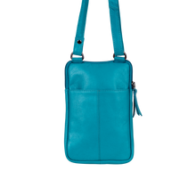 Load image into Gallery viewer, Greenwood Leather Gail Compact Crossbody Bag ~ Turquoise
