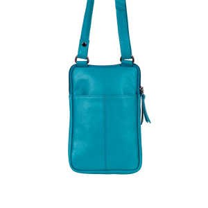 Greenwood Leather Gail Compact Crossbody Bag ~ Turquoise