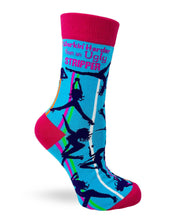 Load image into Gallery viewer, Workin' Harder Than an Ugly Stripper ~ Ladies Crew Socks by Fazdaz
