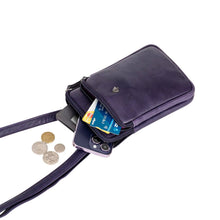 Load image into Gallery viewer, Greenwood Leather Gail Compact Crossbody Bag ~ Purple
