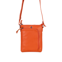 Load image into Gallery viewer, Greenwood Leather Helen Compact Crossbody Bag ~ Orange
